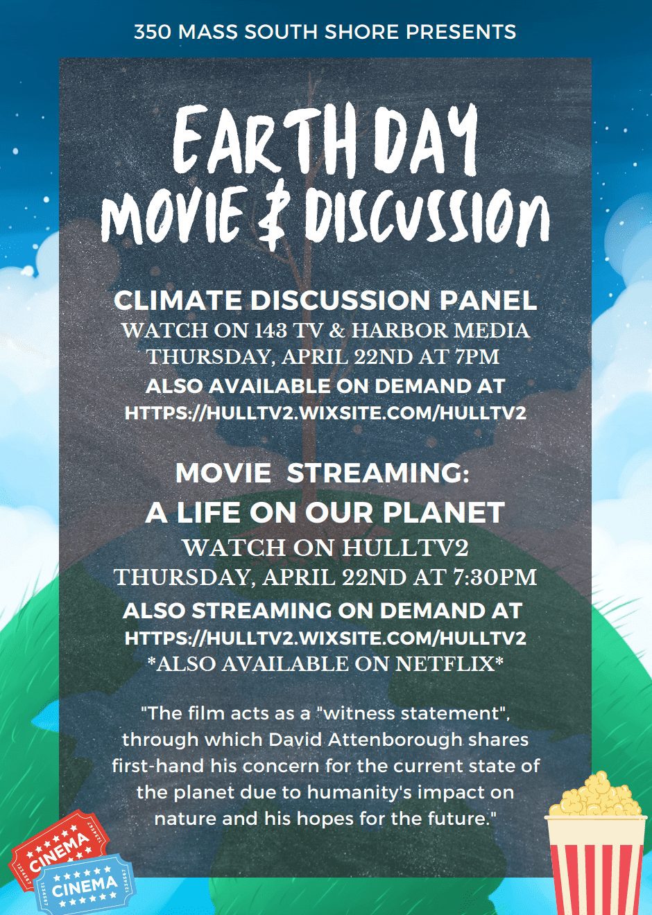 Earth Day Movie & Discussion A Life On Our Hingham Anchor