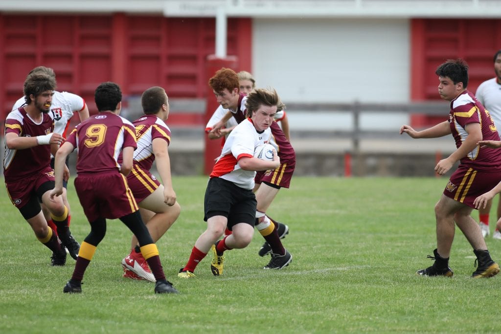 Junior Eoin Darlington takes the ball on the kickoff.