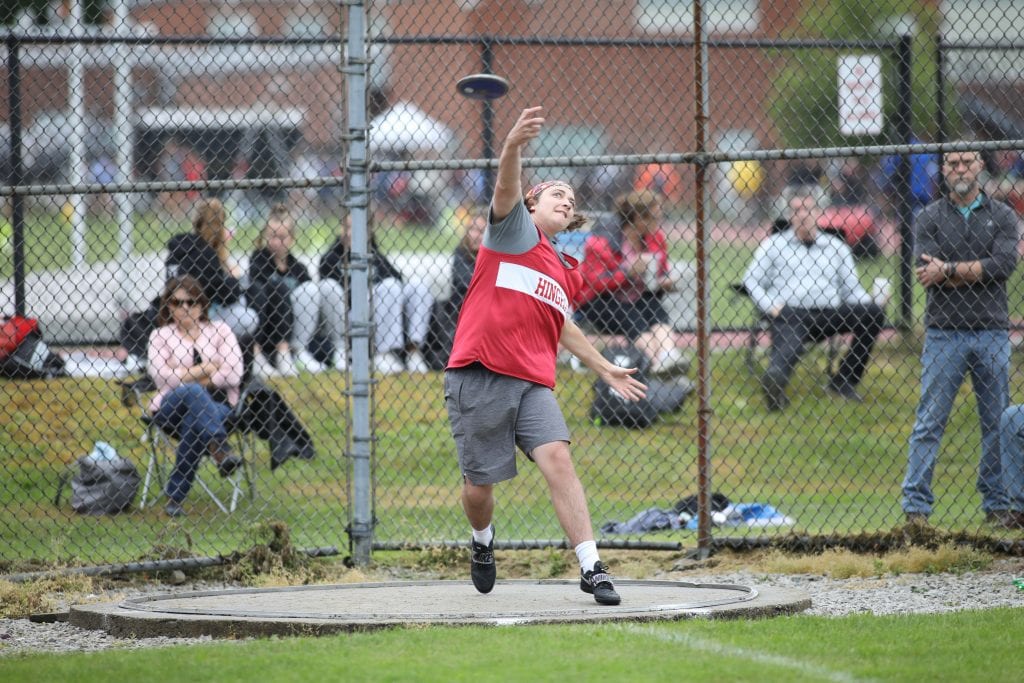 Senior Nolan Heggie captures 1st place in the discus and 3rd place in the javelin. 