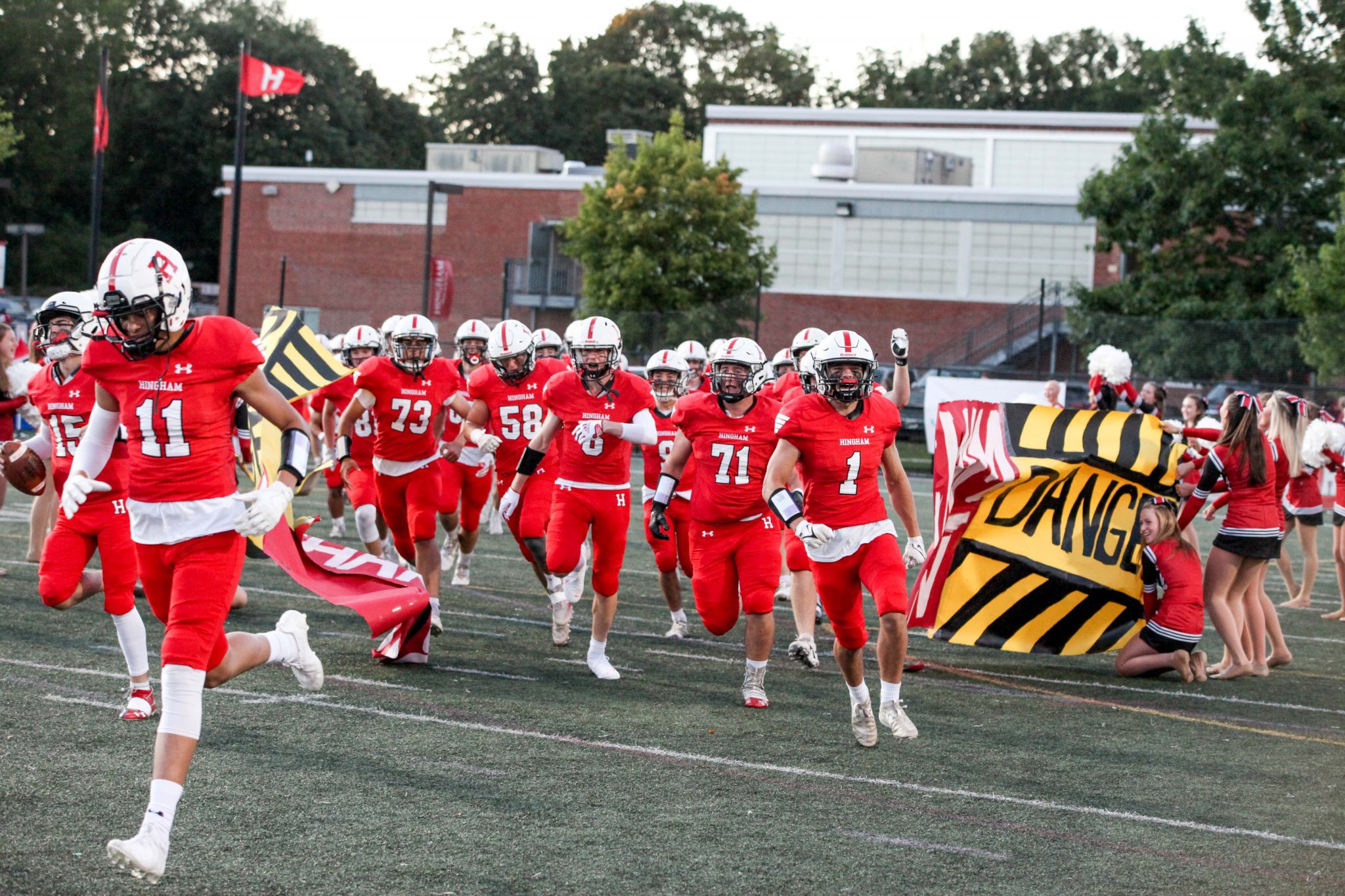The Hingham Harbormen took the field for the first time this season on Friday night in a big win vs Braintree.