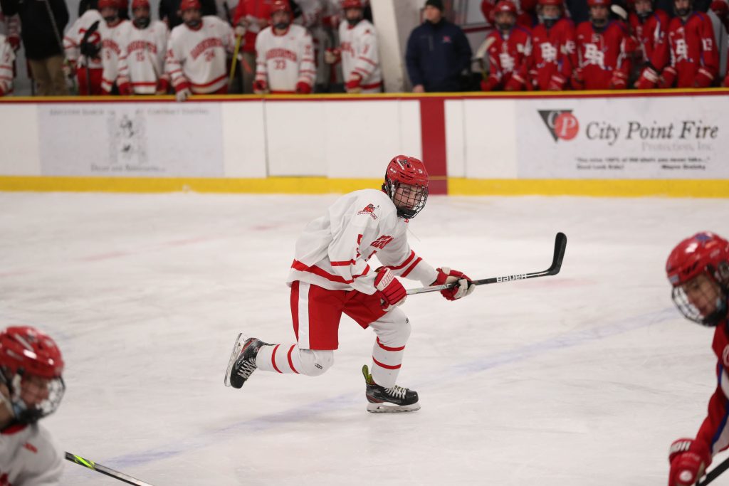 Senior foward Ryan Burns opened the third period with a goal. 