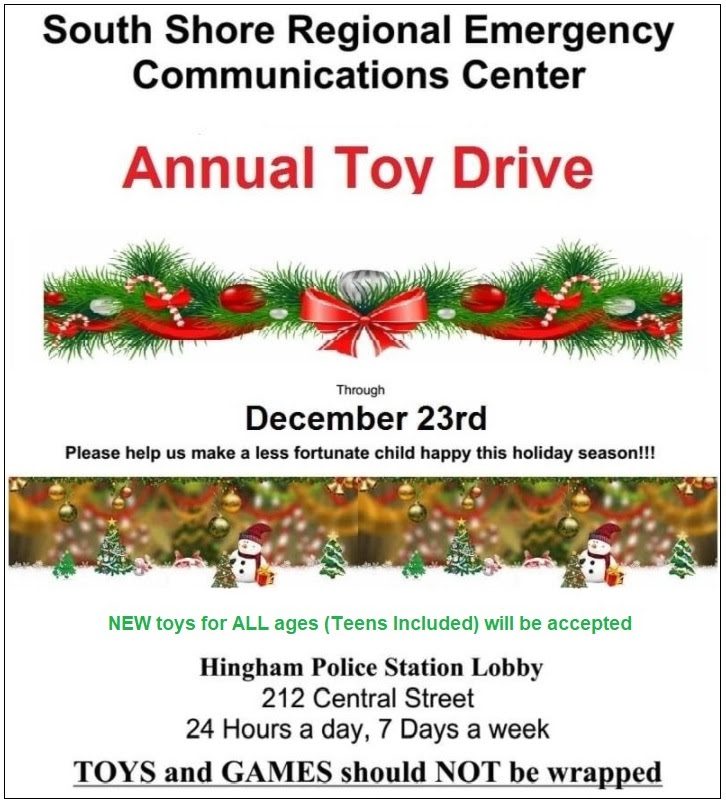 South Shore Regional Emergency Communications Center Collecting Toys for  Children at Hingham Police Station - Hingham Anchor