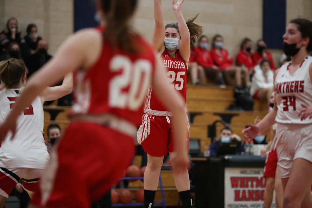 Senior Lindsey Triggs scored 6 of Hingham's 8 points in the fourth quarter. 