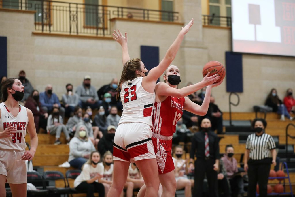 Senior Colleen Johnston looks to get Hingham back in the game. 