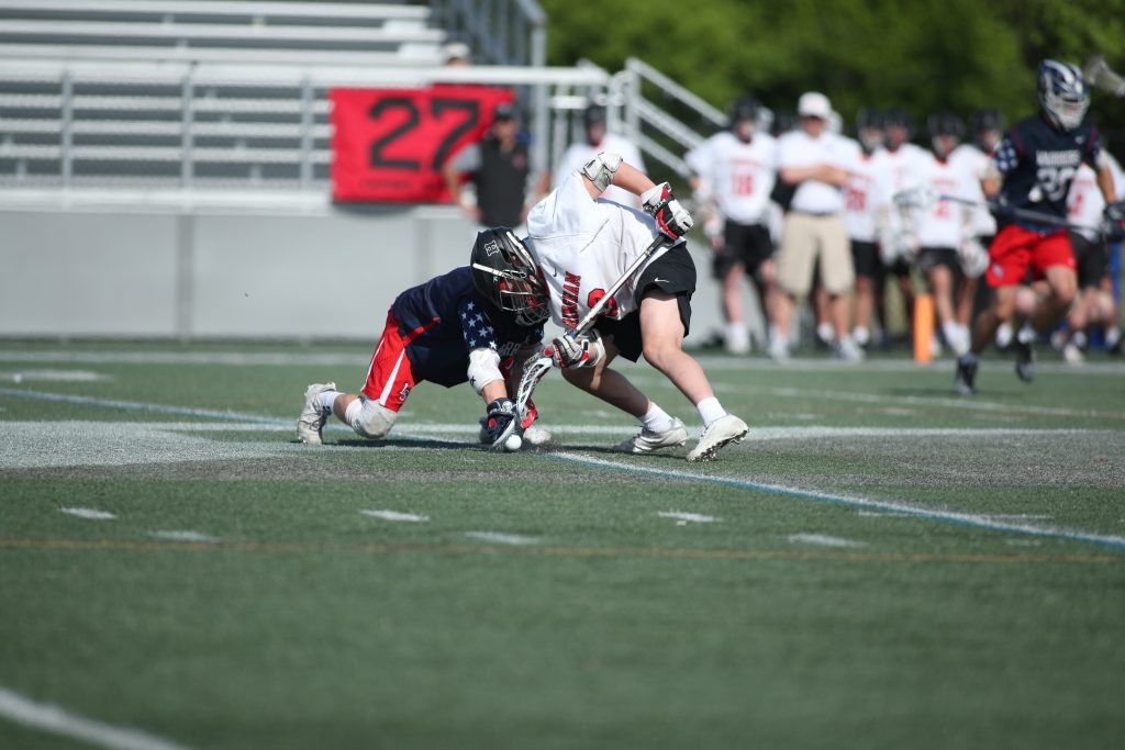 Sophomore Rocco Egan battled again with one of the top face-off players in the state. 
