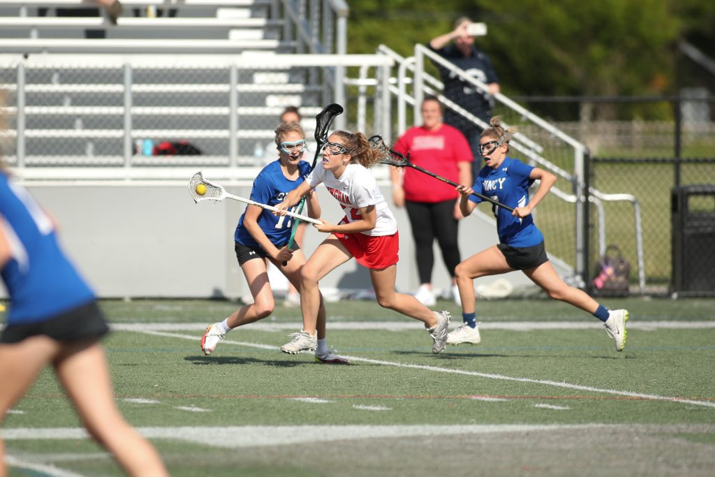 Senior captain Ellie Fabbro runs away from defends in the first half.
