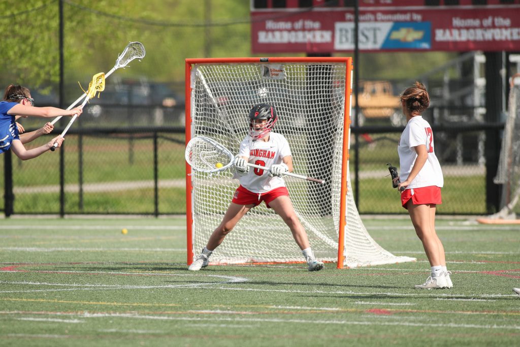 Senior Liv Cataldo with a save on one of the few shots she faced. 