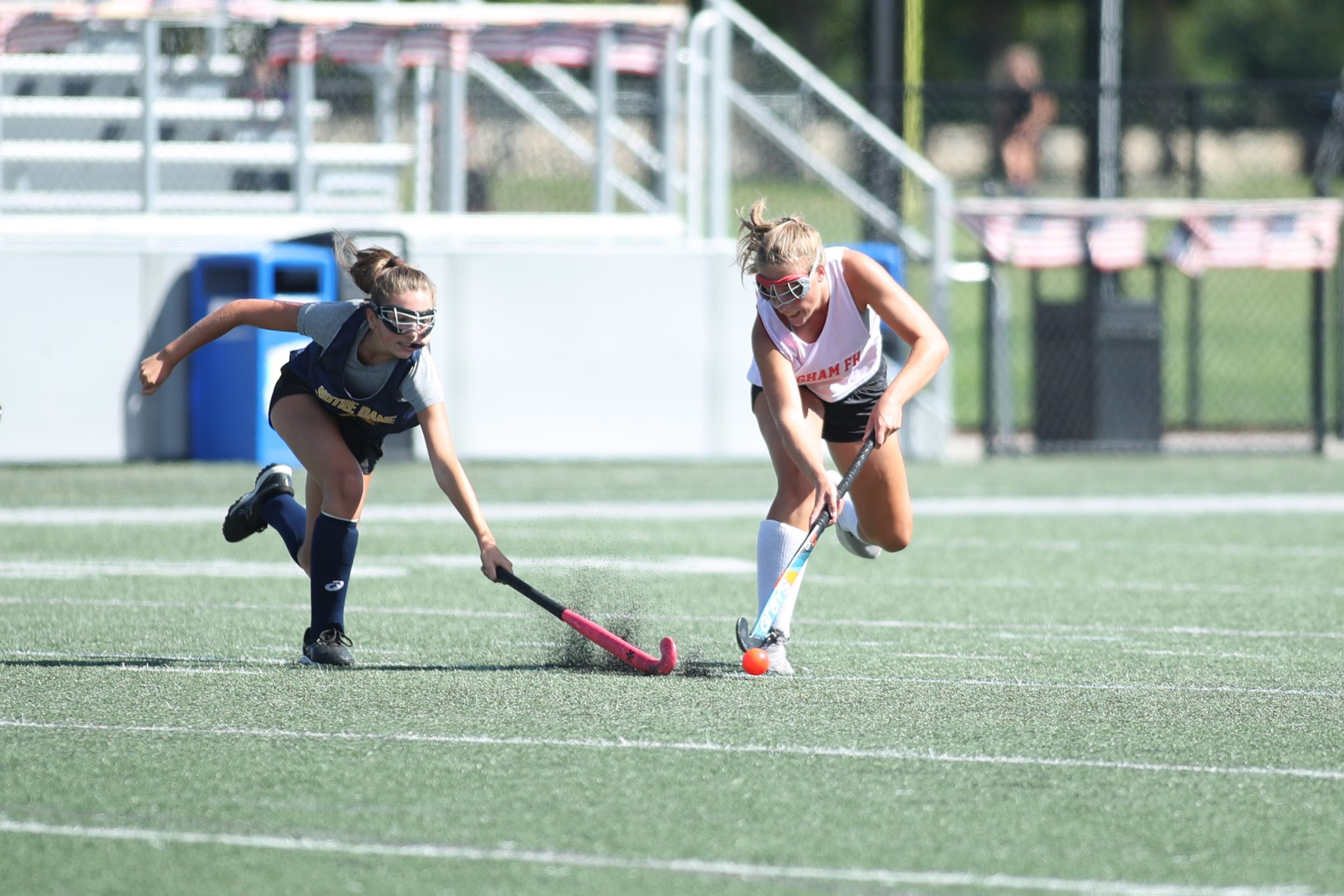 Senior captain Abbey Kennedy moves the ball during a scrimmage with Notre Dame earlier this week.