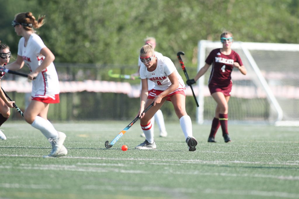 Senior captain Abbey Kennedy moves the ball up the field. 