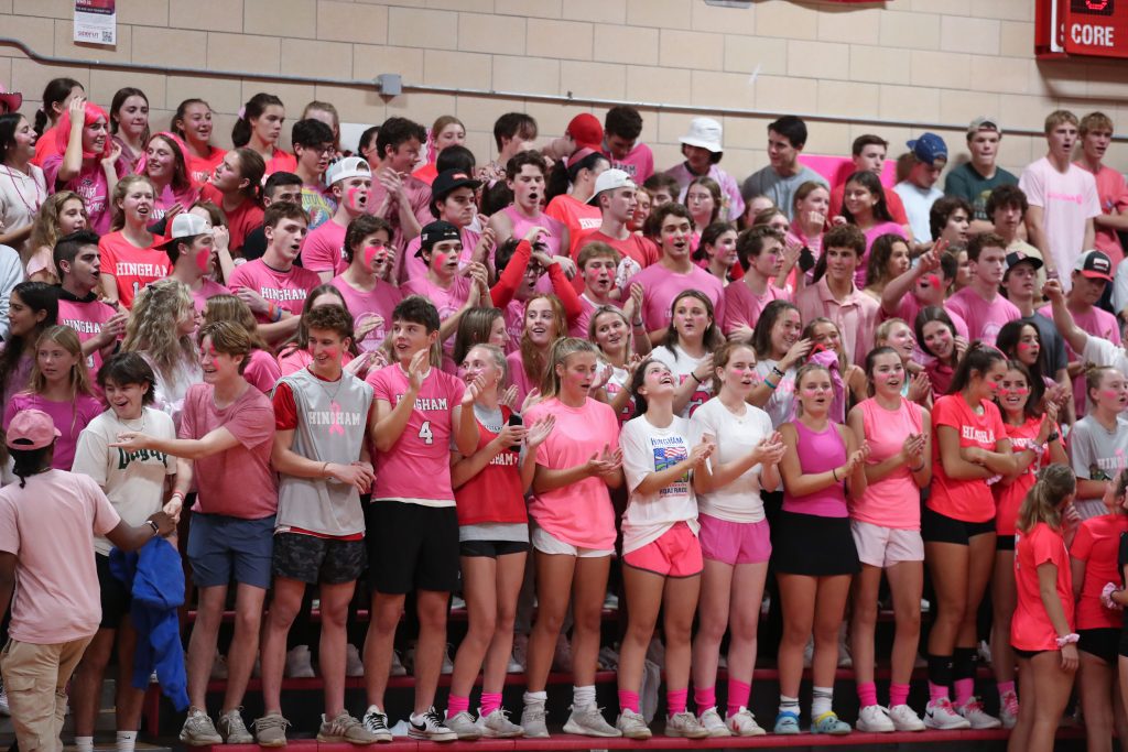 The HHS Red Army goes pink for the night.