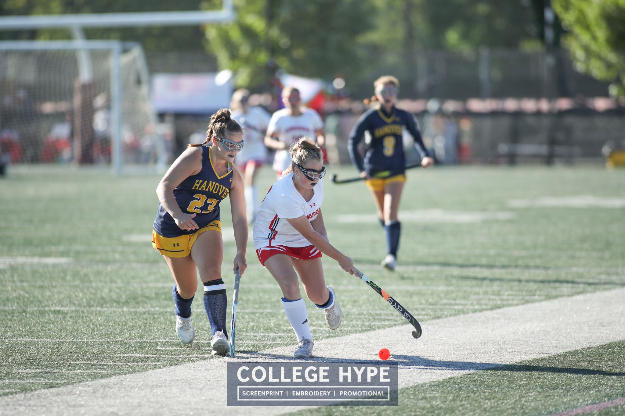 Sophomore Haylen Wilson brings the ball up the sidelines during a game vs Hanover on homecoming. 