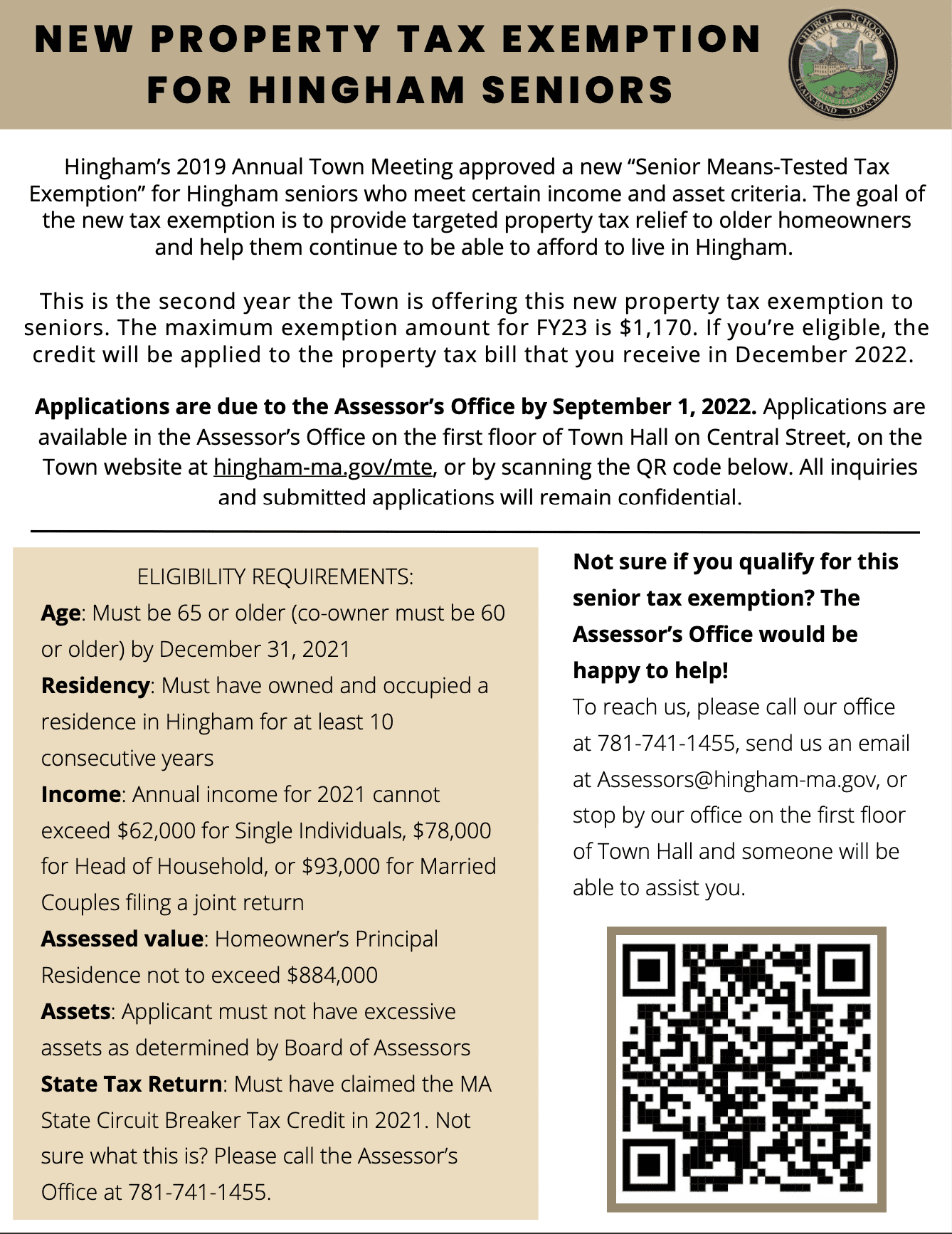 Town offers tax relief to qualifying residents to help lighten tax