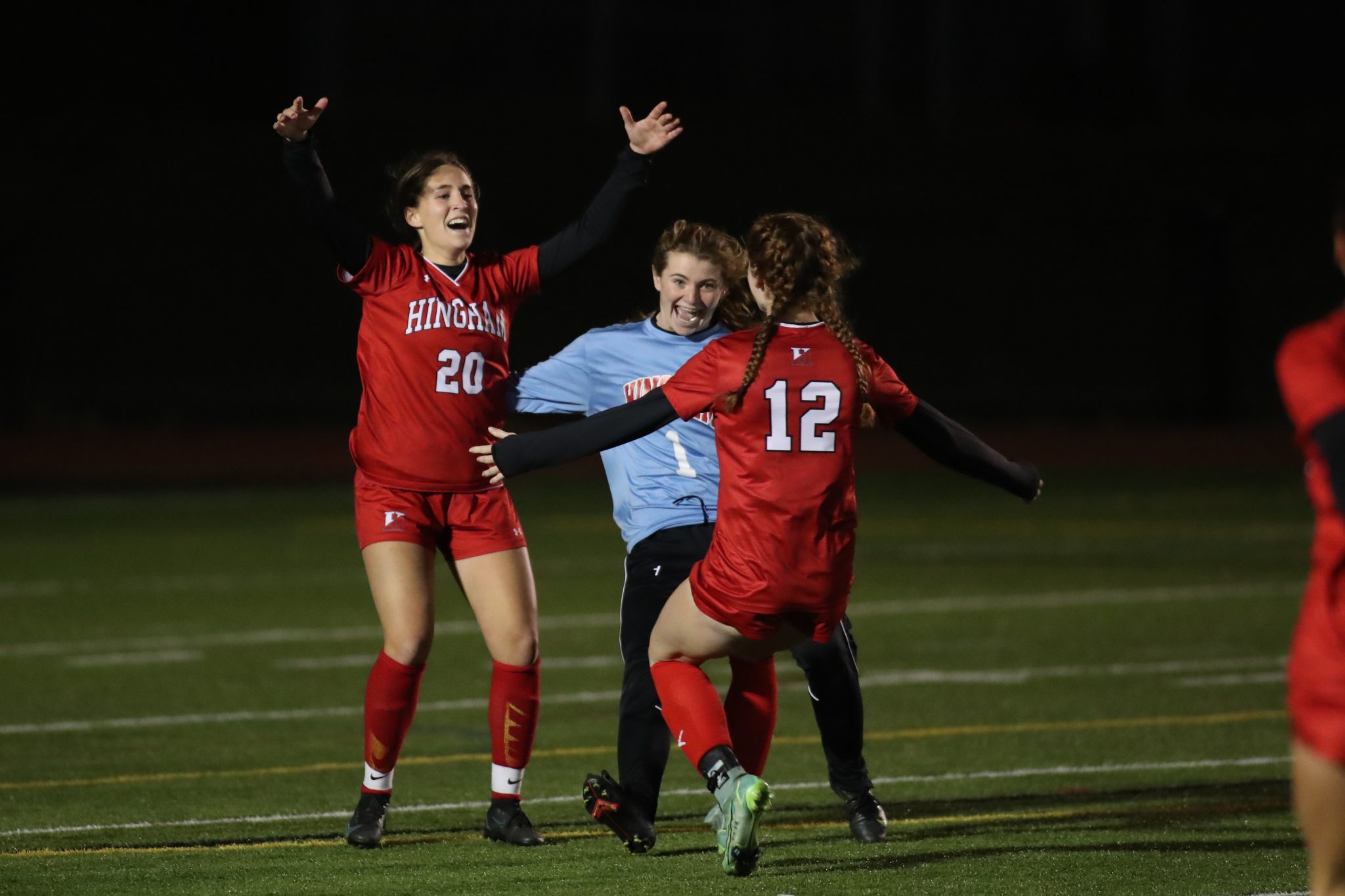 Junior Ava Varholak's goal in the 6th round of penalty shots sends Hingham back to the finals.