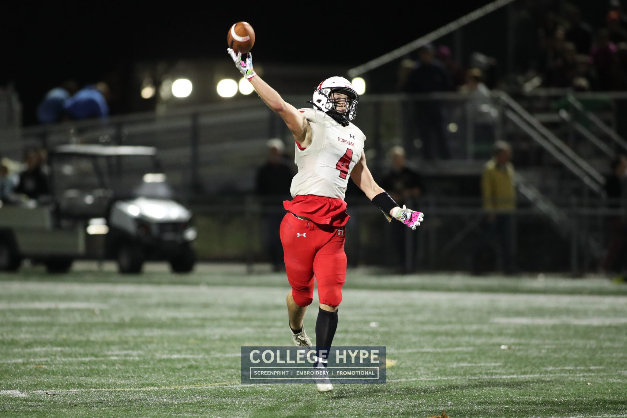 Senior Cam Dobson threw for a TD, caught a TD, and recorded a sack in Friday's playoff loss to Chelmsford.