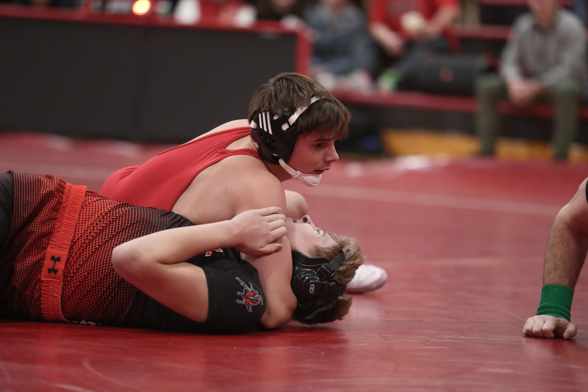 Junior Rocco Egan won his only match of the day by pin.  