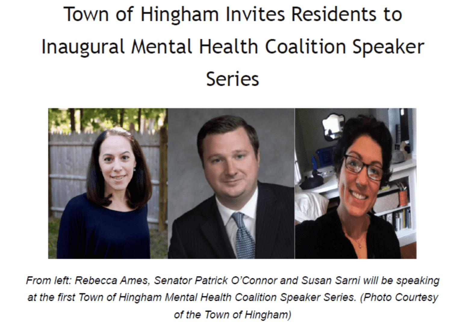 Town of Hingham Invites Residents to Inaugural Mental Health Coalition