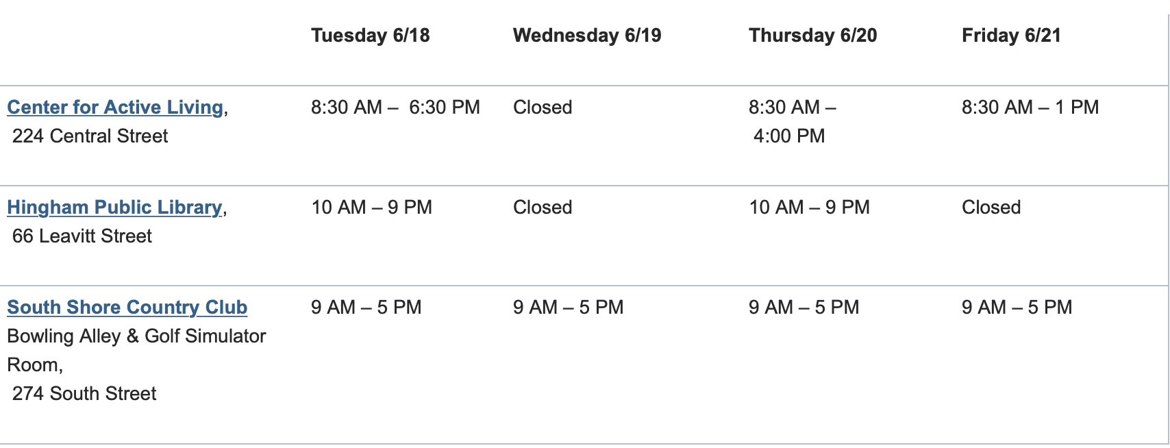 Beat the Heat - Town of Hingham Cooling Center Information and Heat ...