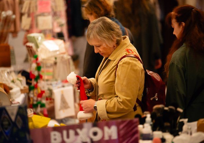 The annual Holiday Boutique at St. John the Evangelist in Hingham, Mass., raises thousands of dollars to support the work of the church. (Photo by Matthew Ginn ©2023)